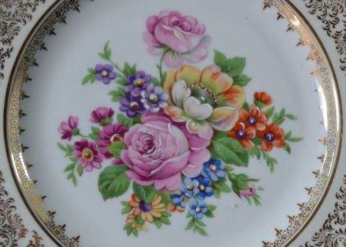 LIMOGES FLOWERS WITH GOLD PLATE - VINTAGE - from SUEZYT