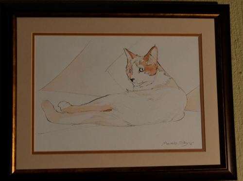 PASTEL OF A CAT - SIGNED MARNITZ STEY- from SUEZYT