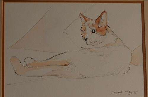 PASTEL OF A CAT - SIGNED MARNITZ STEY- from SUEZYT