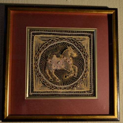 BURMESE KALAGA TAPESTRY - HORSE (2/2) - VINTAGE - from SUEZYT
