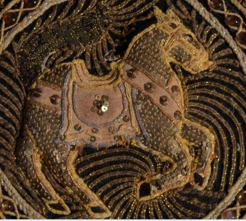 BURMESE KALAGA TAPESTRY - HORSE (2/2) - VINTAGE - from SUEZYT