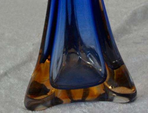 STUNNING MURANO AMBER AND BLUE SOMMERSO VASE - 1960's - from SUEZYT