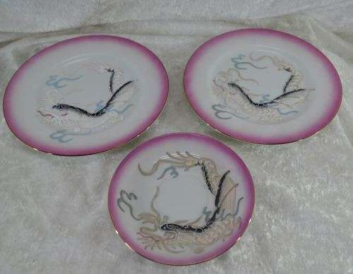 23 PIECE JAPANESE DRAGONWARE TEA SET - from SUEZYT