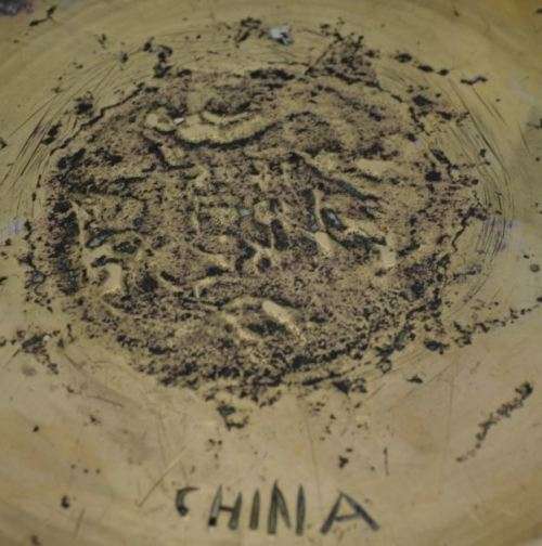 3,5 KILOS CHINESE SOLID BRASS BOWL ETCHED WITH DRAGONS - from SUEZYT