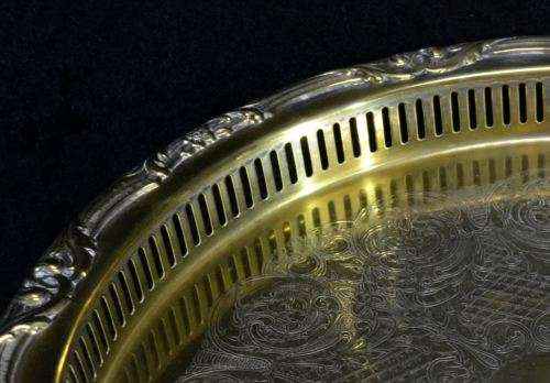 LARGE DEKRONA SILVER PLATE ON BRASS TRAY FOR RE-PLATING - from SUEZYT
