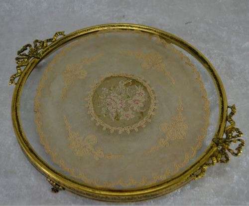 VINTAGE ORMOLU & PETIT POINT VANITY/DRESSING TABLE SET - IN ORIGINAL CASE - from SUEZYT