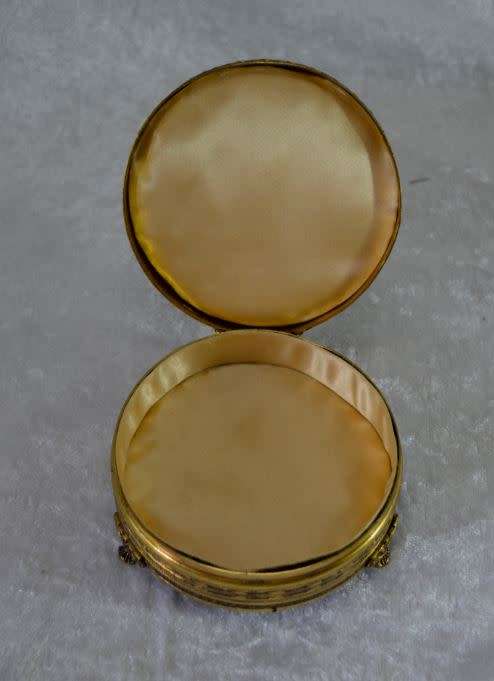 VINTAGE ORMOLU & PETIT POINT VANITY/DRESSING TABLE SET - IN ORIGINAL CASE - from SUEZYT