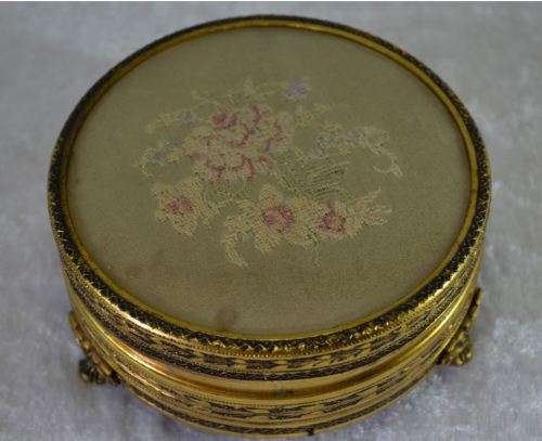 VINTAGE ORMOLU & PETIT POINT VANITY/DRESSING TABLE SET - IN ORIGINAL CASE - from SUEZYT