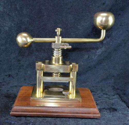 RARE AND UNUSUAL STEAMPUNK "SCHAEFER PRESS" NUTCRACKER - SOLID BRASS - from SUEZYT
