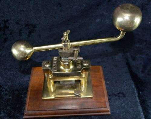 RARE AND UNUSUAL STEAMPUNK "SCHAEFER PRESS" NUTCRACKER - SOLID BRASS - from SUEZYT