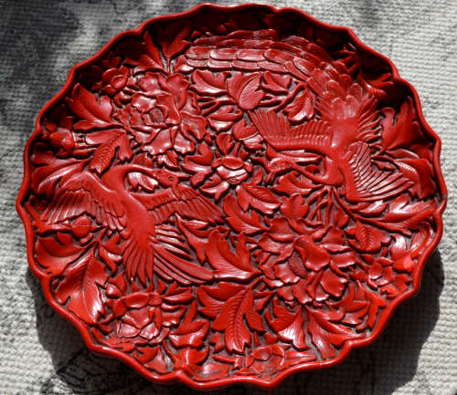 RESERVED FOR CULL1NGWORTH CHINESE CINNABAR PLATE - from SUEZYT