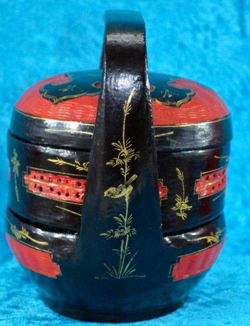 CHINESE HAND WOVEN HAND PAINTED DOUBLE TIER WEDDING BASKET - from SUEZYT