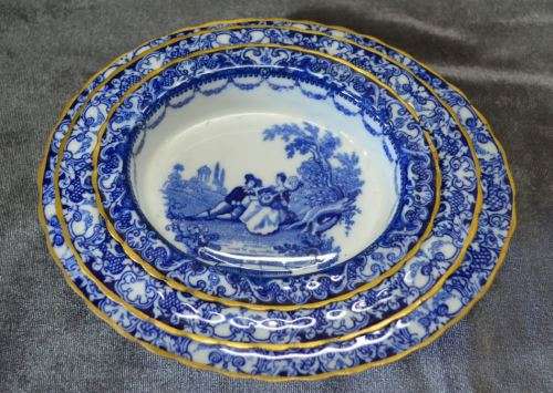 ANTIQUE WATTEAU ROMANTIC FLOW BLU ROYAL DOULTON DISHES - from SUEZYT