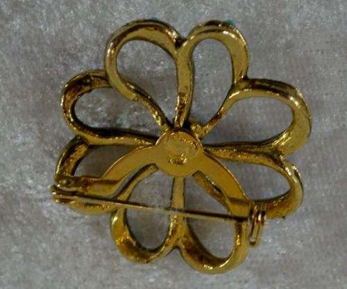 TURQUOISE AND GOLD GILT BROOCH - from SUEZYT