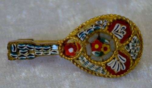 CLOISONNE STYLE GOLD GILT BROOCH  - from SUEZYT