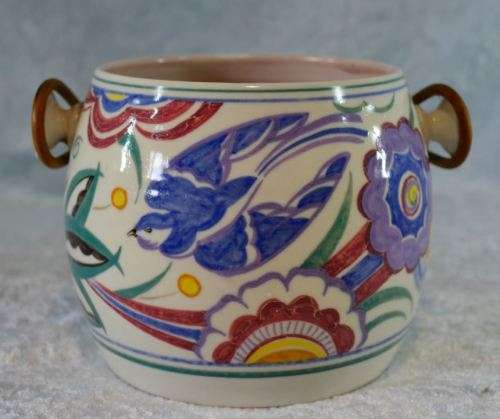 POOLE POTTERY BLUE BIRD BISCUIT BARREL - from SUEZYT