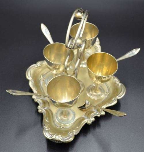 SILVER PLATE FOUR EGG HOLDER - 1883 - from SUEZYT