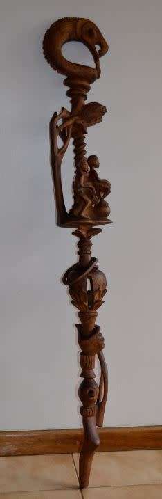 reserved of Titus NYAMI NYAMI CARVED WALKING STICK - ZIMBABWE - from SUEZYT