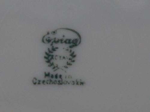 CZECH EPIAG PLATE - COBALT WITH PINK FLORAL - from SUEZYT
