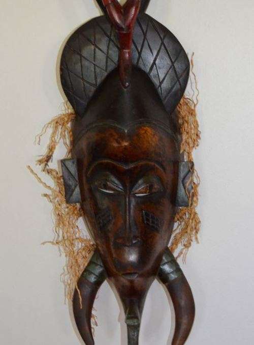 VINTAGE - AFRICAN GURO MASK  WITH CROCODILE - IVORY COAST - from SUEZYT