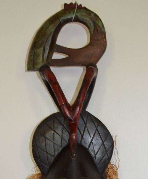 VINTAGE - AFRICAN GURO MASK  WITH CROCODILE - IVORY COAST - from SUEZYT