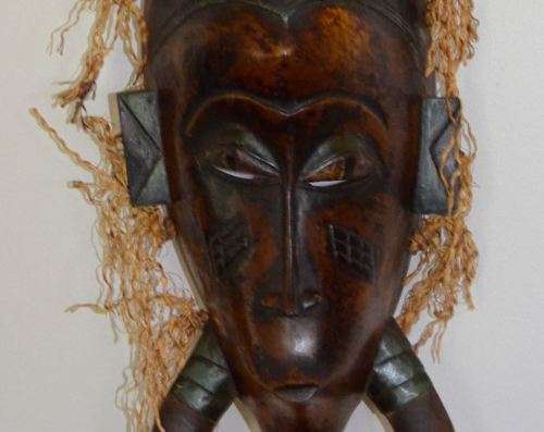 VINTAGE - AFRICAN GURO MASK  WITH CROCODILE - IVORY COAST - from SUEZYT