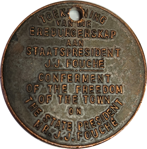 Freedom of Krugersdorp to President JJ Fouche ( NOT Often seen !)