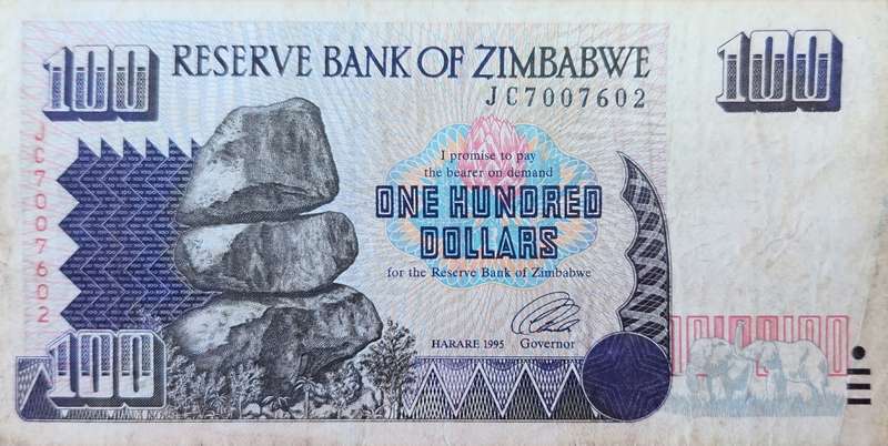 ONE HUNDRED Dollars  $100 - Zimbabwe  (James Bond Serial :) )