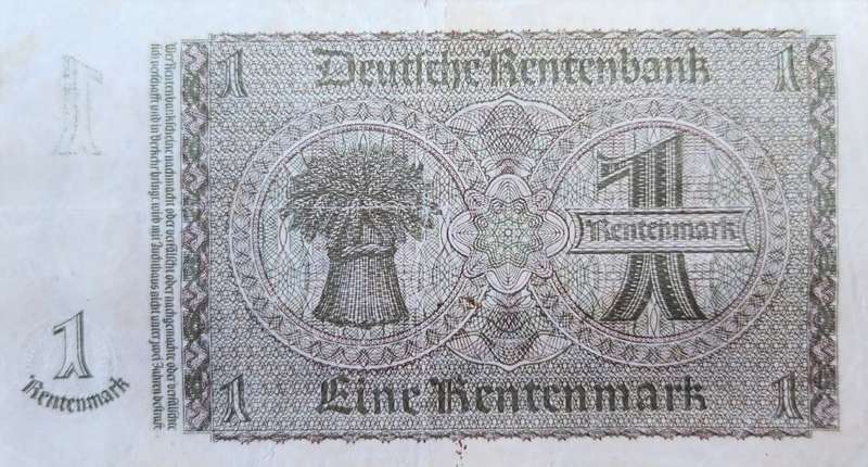 2 RENTEMARK - Germany -  1937 - 8 Digit Serial