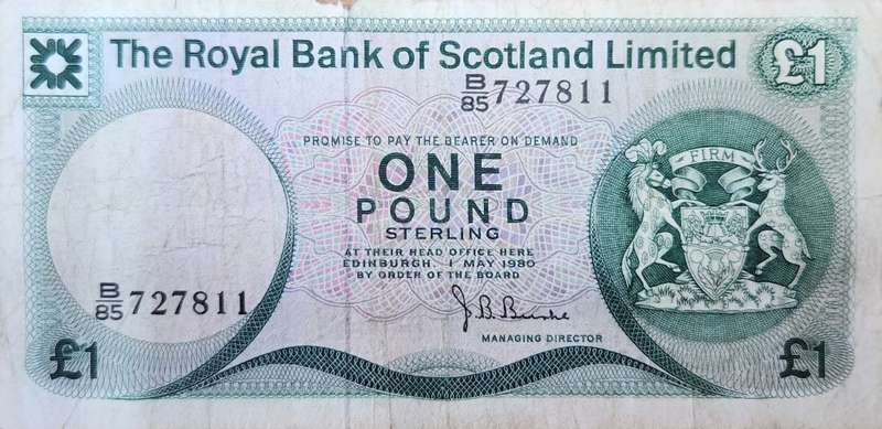 1 POUND -  Royal Bank of Scotland - 1980