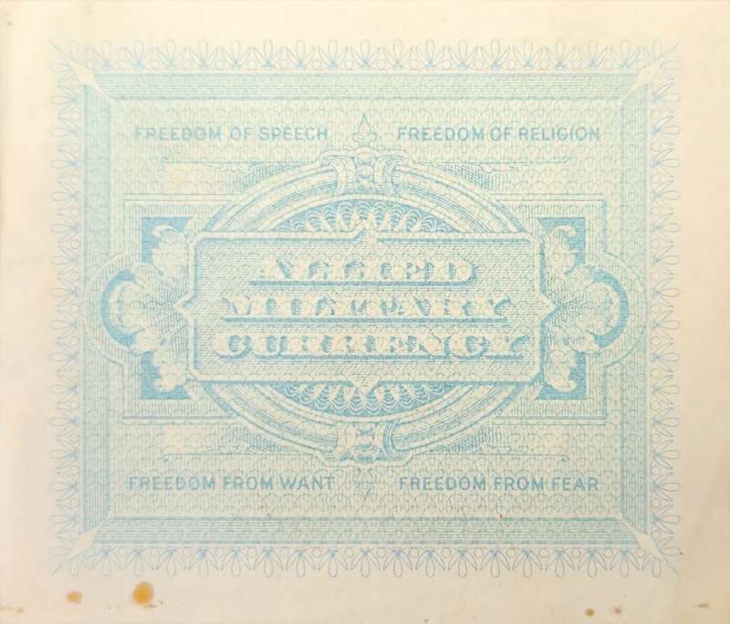 ALLIED MILITARY CURRENCY ITALY - 5 LIRE - 1943 - EF - A Series !  Rare to see in this condition !