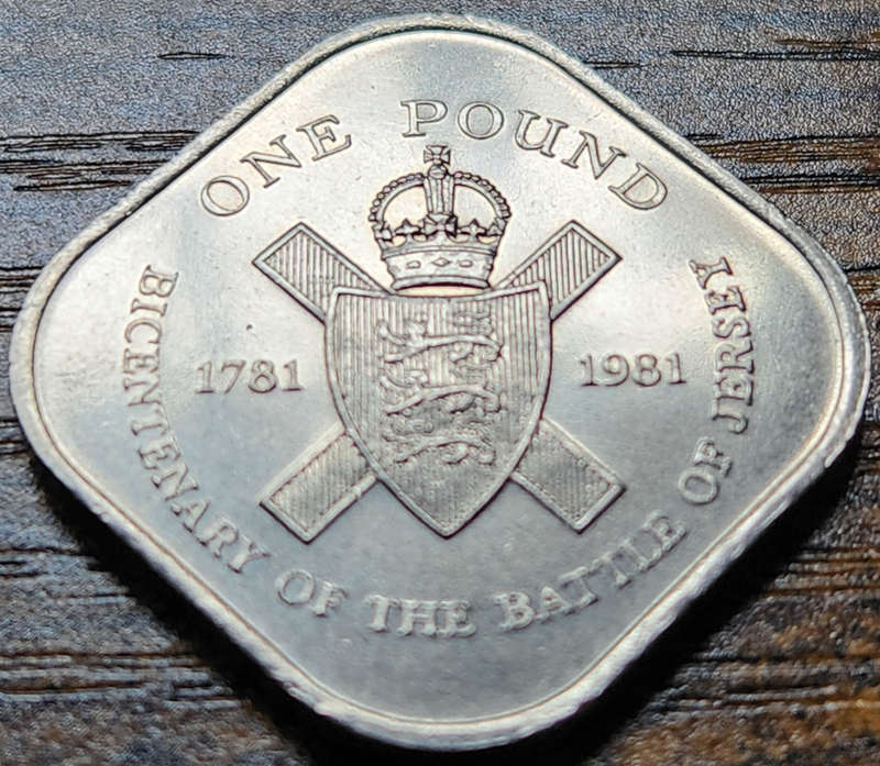 1 (ONE) Pound - ISLE (Bailiwick) of JERSEY - 1981  in A/UNC  - (Almost Proof Like Fields ! )