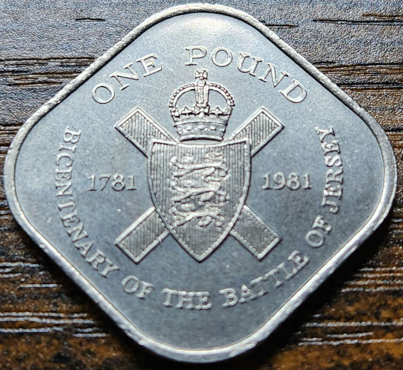 1 (ONE) Pound - ISLE (Bailiwick) of JERSEY - 1981  in A/UNC  - (Almost Proof Like Fields ! )
