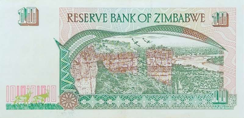 10 (TEN) DOLLARS ZIMBABWE  - 1997 in UNC condition - CH2054468 - Nice and crisp !!!