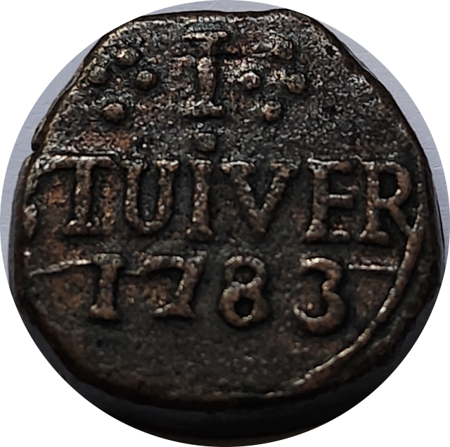 1 (ONE) STUIVER - 1783 - Van Riebeeck Replika Token - Very Good !
