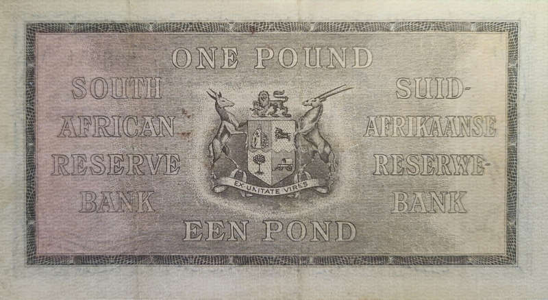 1 (ONE) POUND - 1st April 1941 - ENG/AFR - A105 898951 - First Issue - J POSTMUS