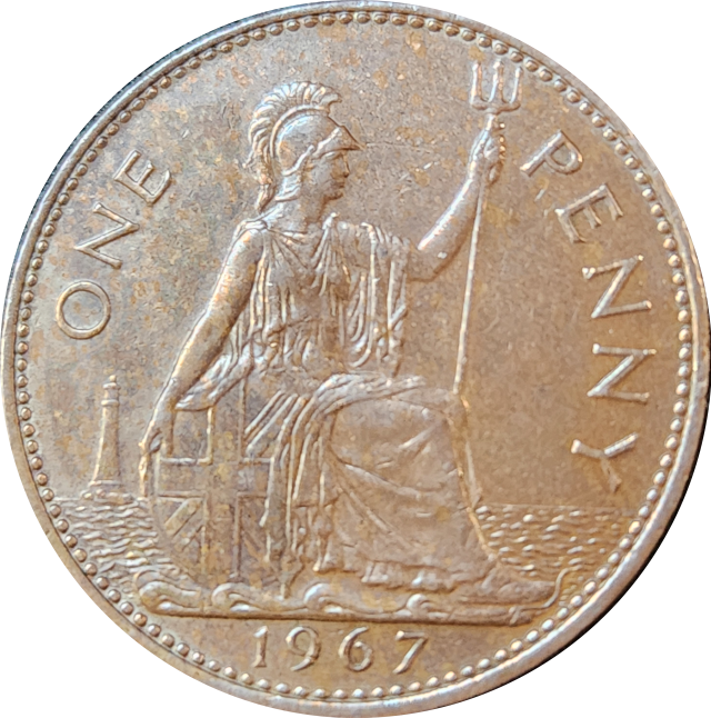 (ONE) PENNY - 1967 - UK - Red
