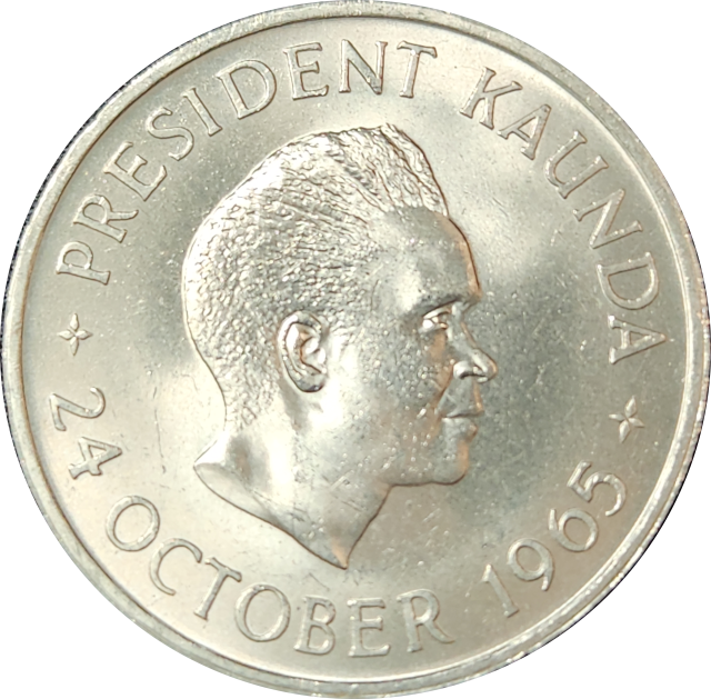 5 (FIVE) SHILLING - 1965 - ZAMBIA in A/UNC - Stunning coin !