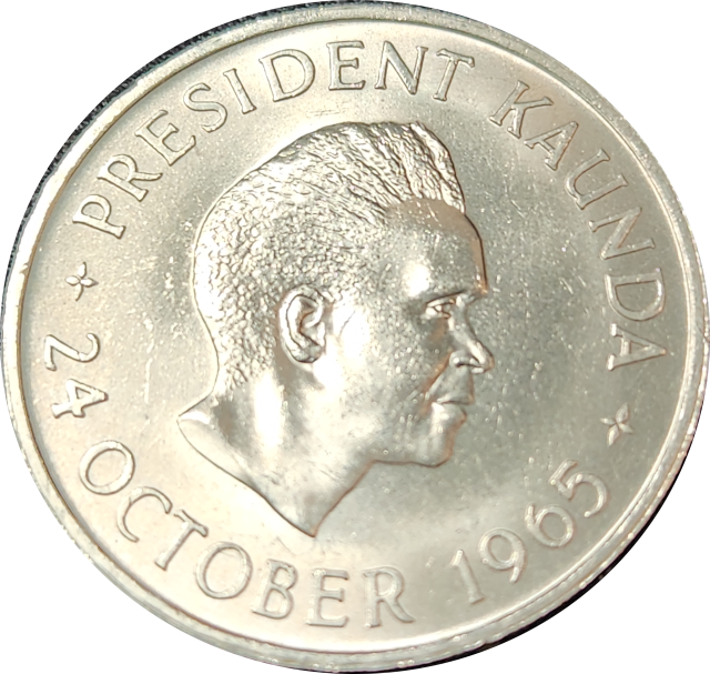 5 (FIVE) SHILLING - 1965 - ZAMBIA in A/UNC - Stunning coin !