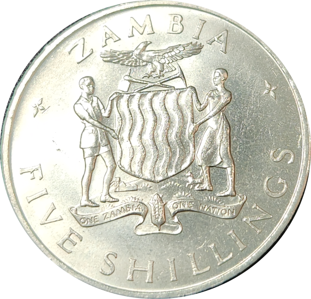 5 (FIVE) SHILLING - 1965 - ZAMBIA in A/UNC - Stunning coin !