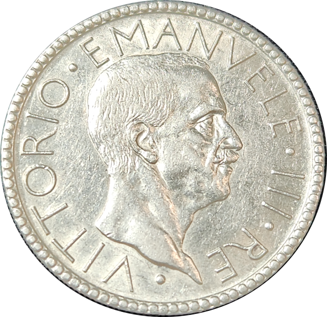 20 (TWENTY) LIRE - 1928 - Victor Emmanuel III - Italy (Silver .800)