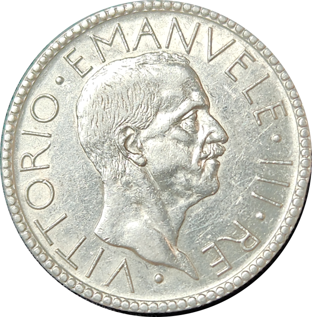 20 (TWENTY) LIRE - 1928 - Victor Emmanuel III - Italy (Silver .800)
