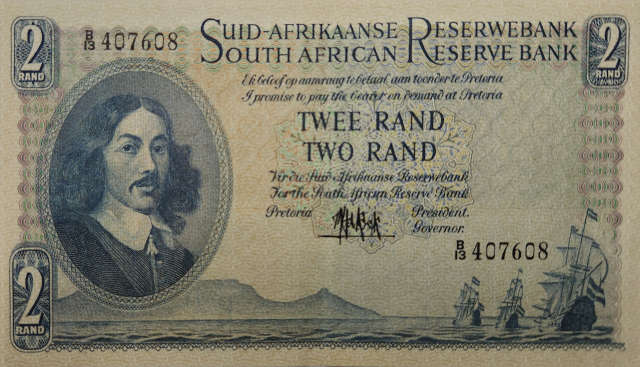 2 (TWEE/TWO) RAND - B/13 407608 (A/E) 1961 - MH de Kock - A/UNC VERY Nice note