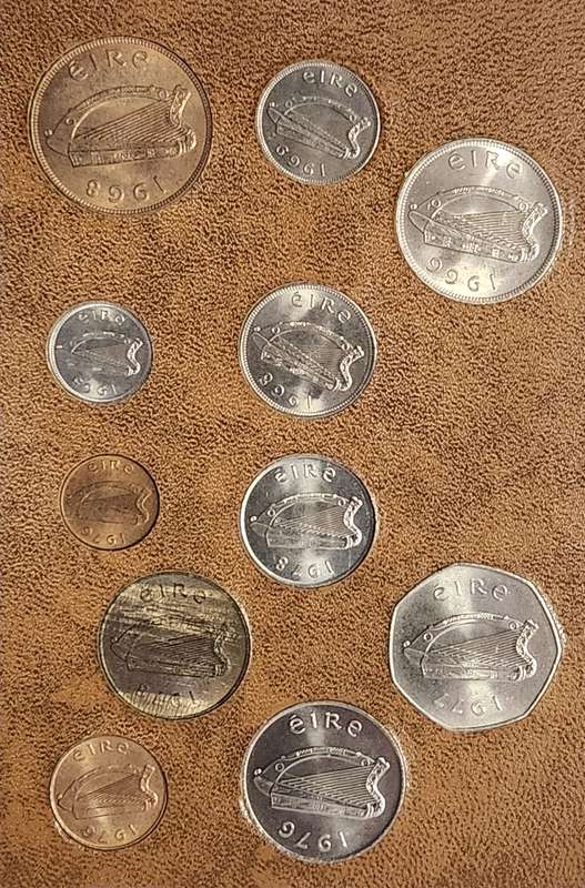 Complete Decimal Issue & the Last £SD Issue Set of 11 Coins - IRELAND