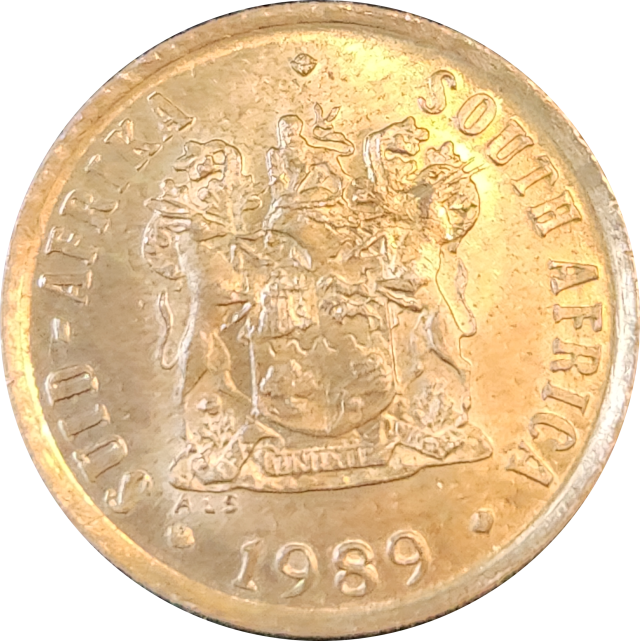 1989 - 1 (ONE) CENT - BRONZE - KM#82 - Bilingual with Sparrows - RED - In Awesome condition !