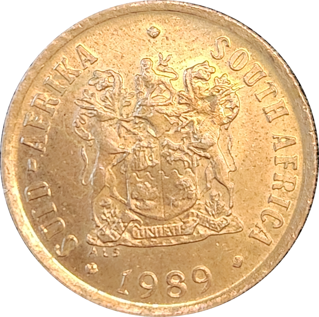1989 - 1 (ONE) CENT - BRONZE - KM#82 - Bilingual with Sparrows - RED - In Awesome condition !