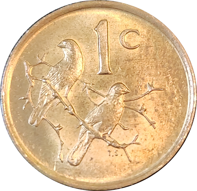 1989 - 1 (ONE) CENT - BRONZE - KM#82 - Bilingual with Sparrows - RED - In Awesome condition !
