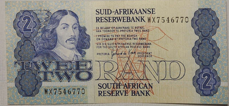 2 (TWO) RAND - Gerhard de Kock - A/UNC - WX7546770  - Replacement Note ! - VERY NICE NOTE !!