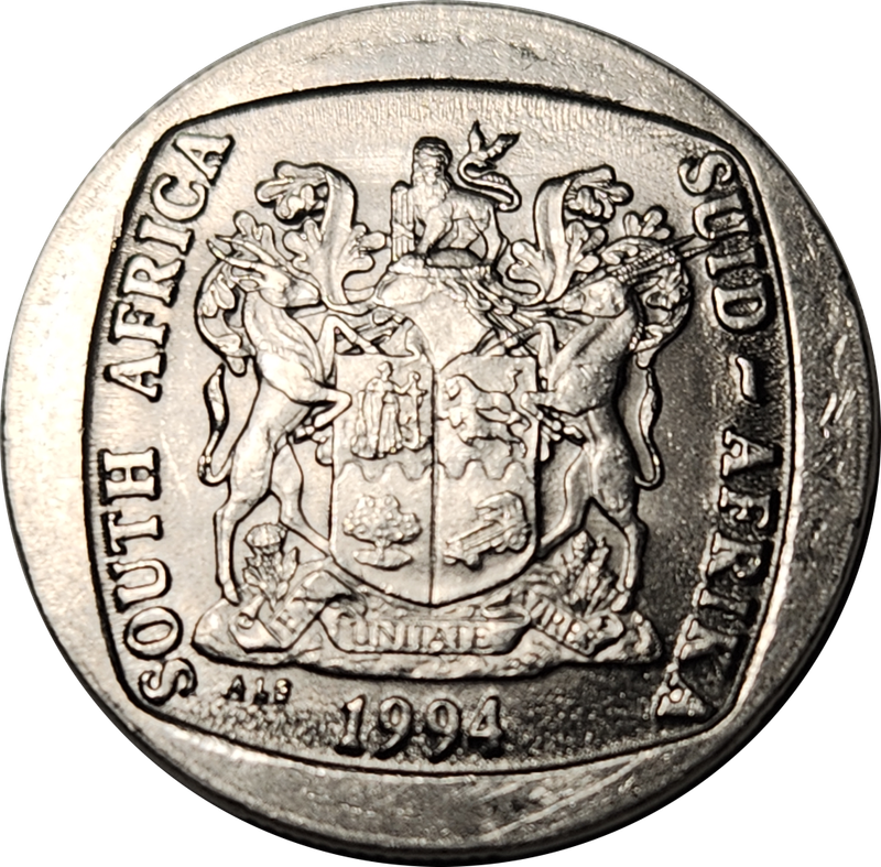 5 (FIVE) RAND - Presidential Inauguration - 1994   -  A/UNC - Very Good Coin !!