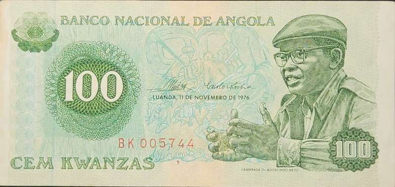 100 (ONE Hundred) KWANZAS - 1976 - Angola - EF - BK005744 (Dr. António Agostinho Neto)